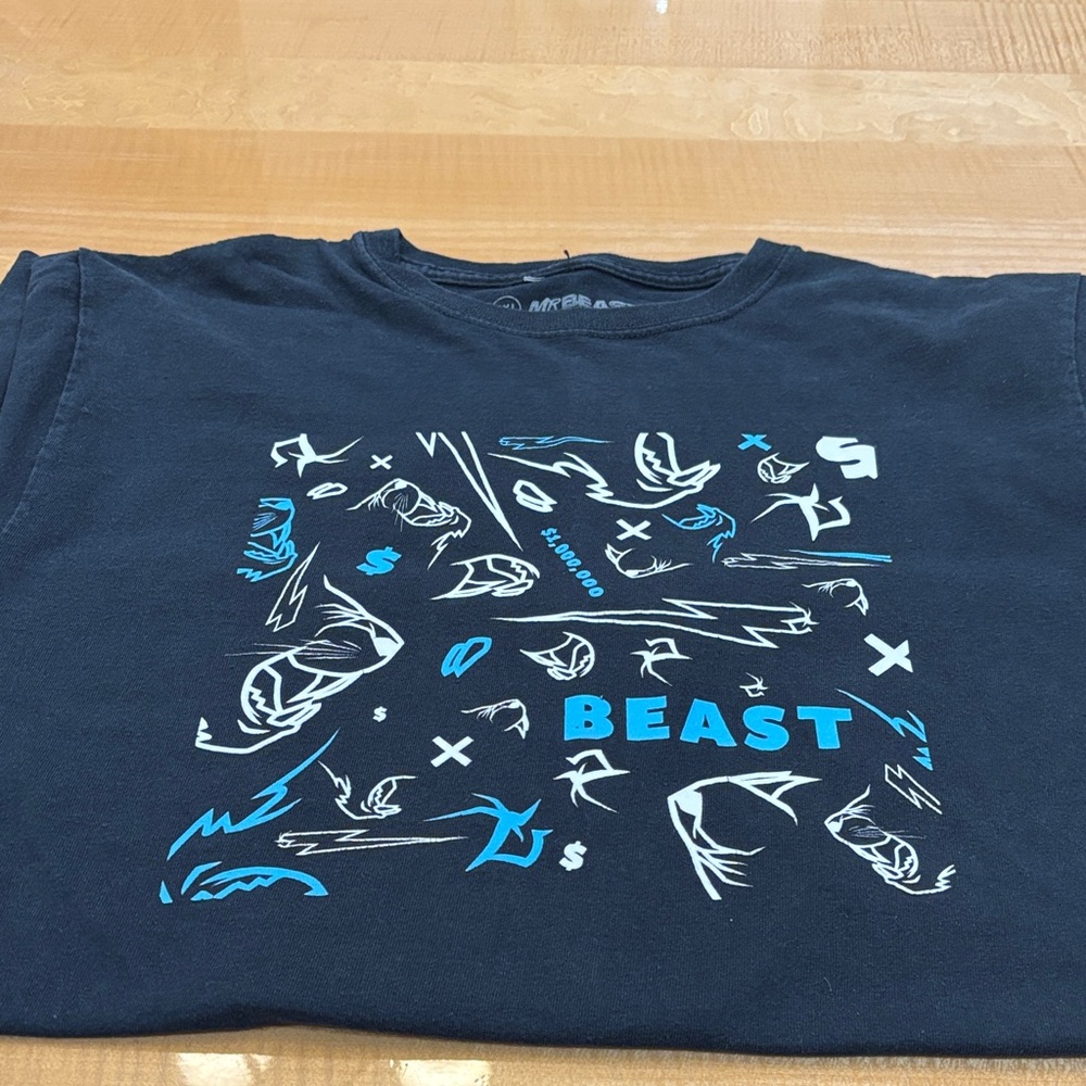 Mr . Beast Black and Blue T-Shirt